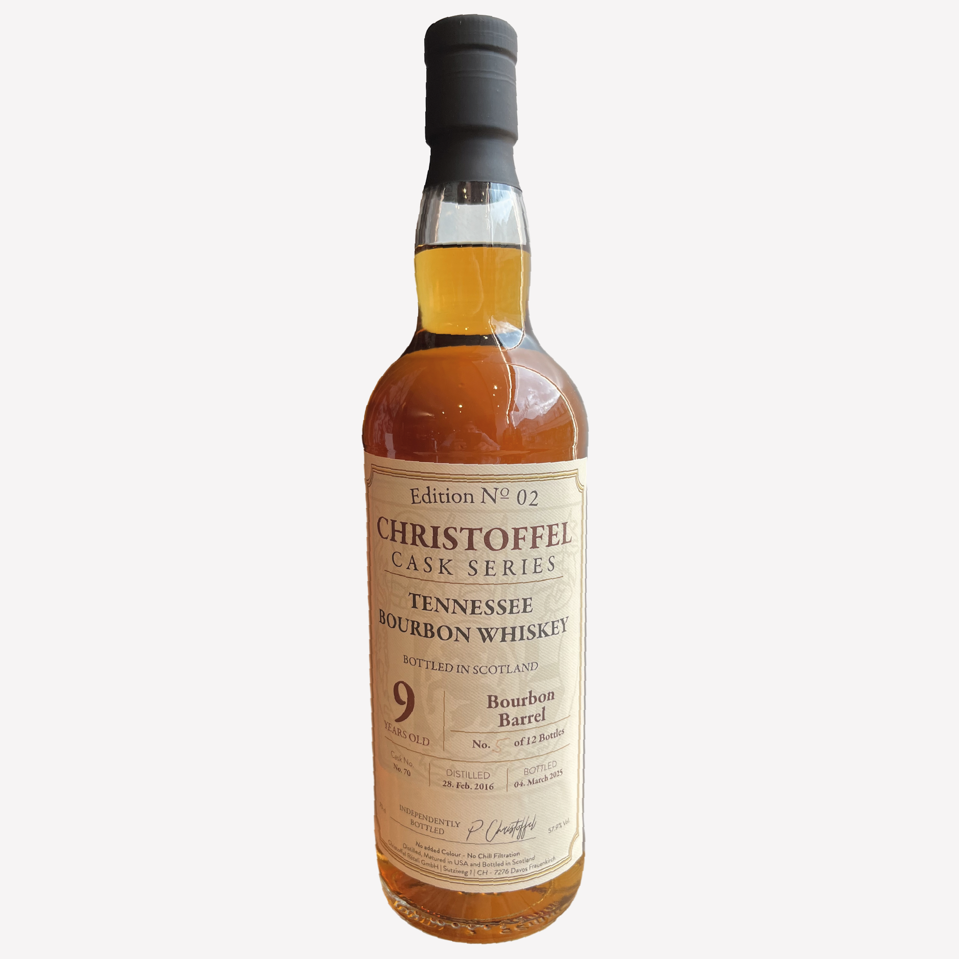 Tennessee Bourbon - Bottled in Scotland - Christoffel Cask Series No. 2 - Tennessee Bourbon Whiskey