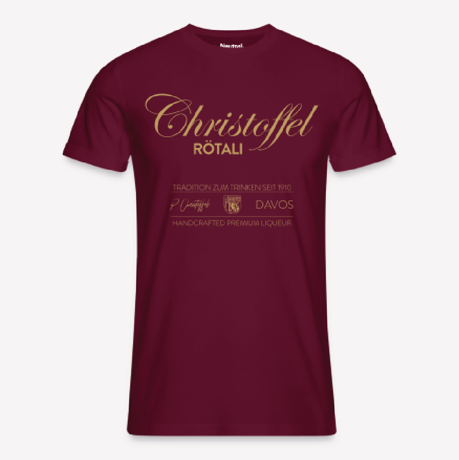 Männer Bio - T - Shirt mit gerollten Ärmeln - Christoffel Rötali